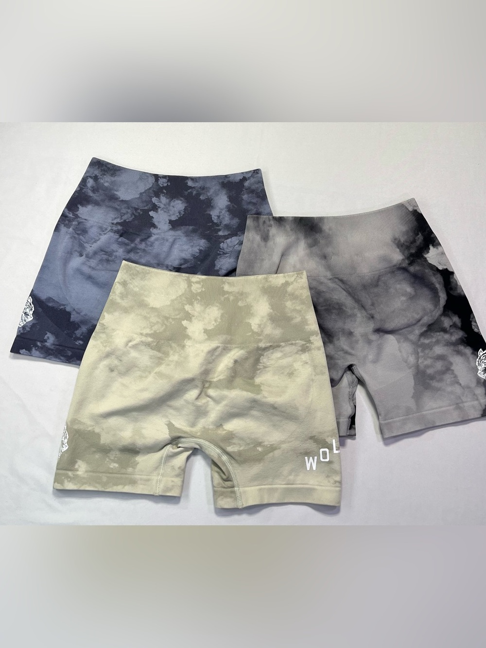Darc Sport Sierra Wolves Tie Dye Workout Athletic Shorts Lot 3 Blue Black Cactus